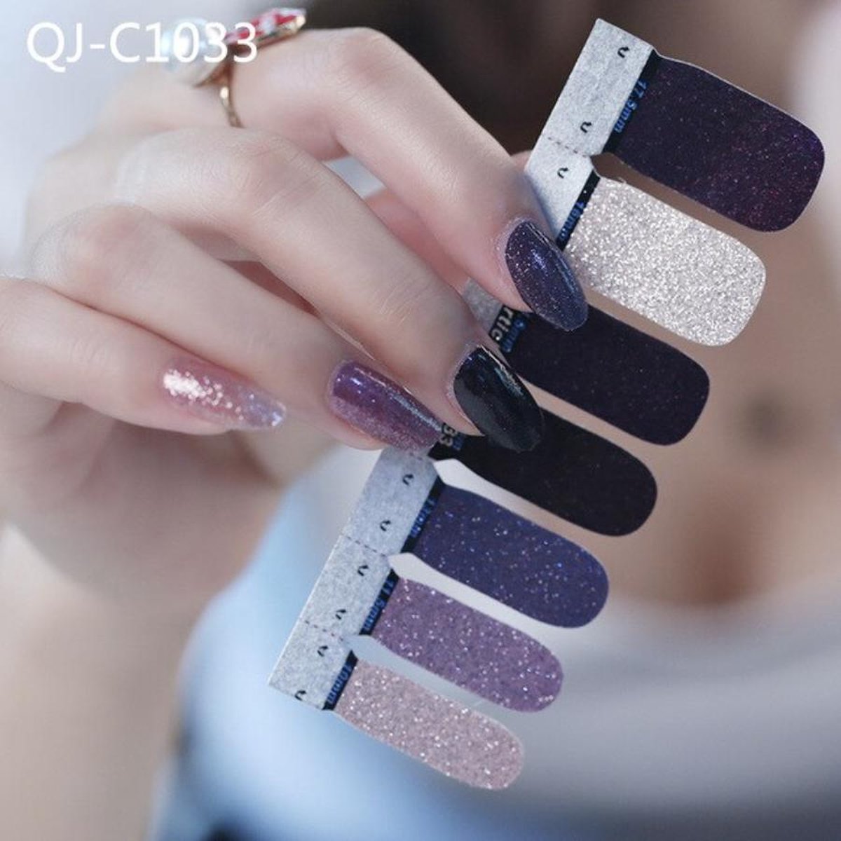 GUAPÀ - Nagelstickers & Nail wraps - Nail Art - Nagel Folie - Taupe / Paars - 14 stuks