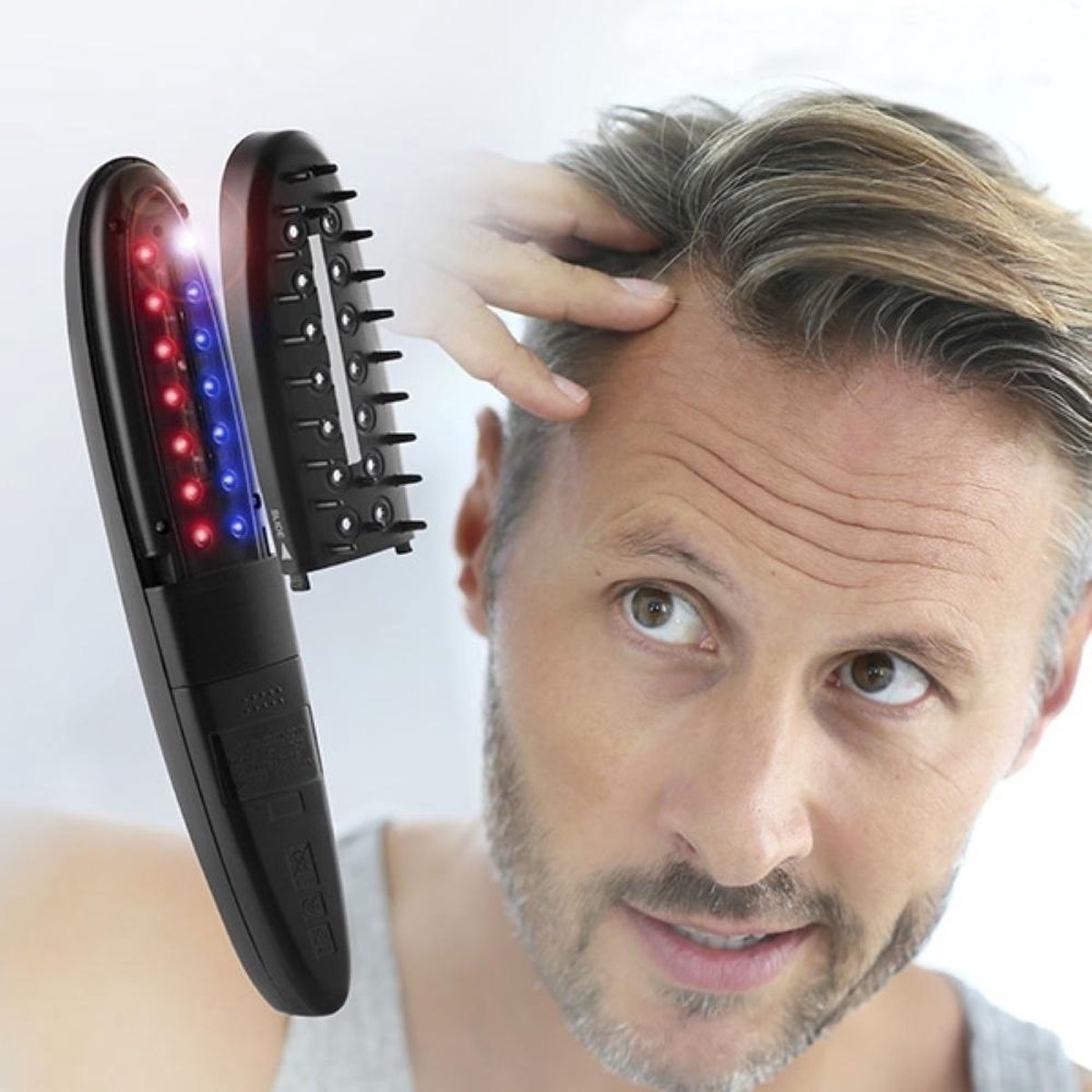 InnovaGoods Set van Elektrische Antihaaruitval Haarborstel en Accessoires (12 stuks)