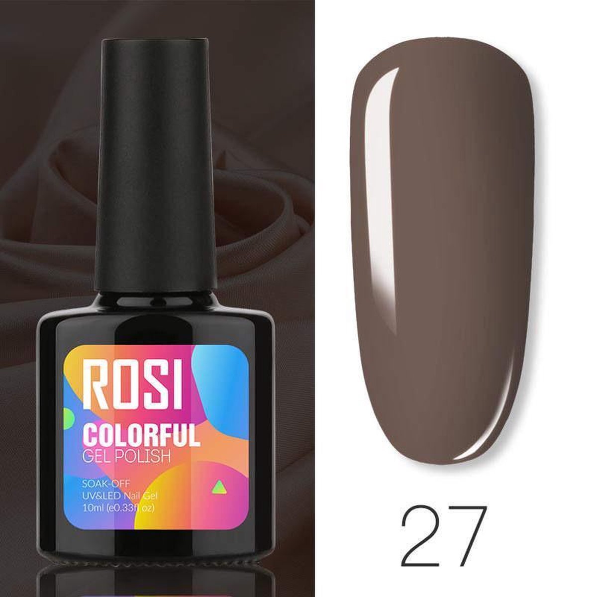 ROSI Gelpolish - Gel nagellak - Gellak - UV & LED - Bruin 027 Dark Brown