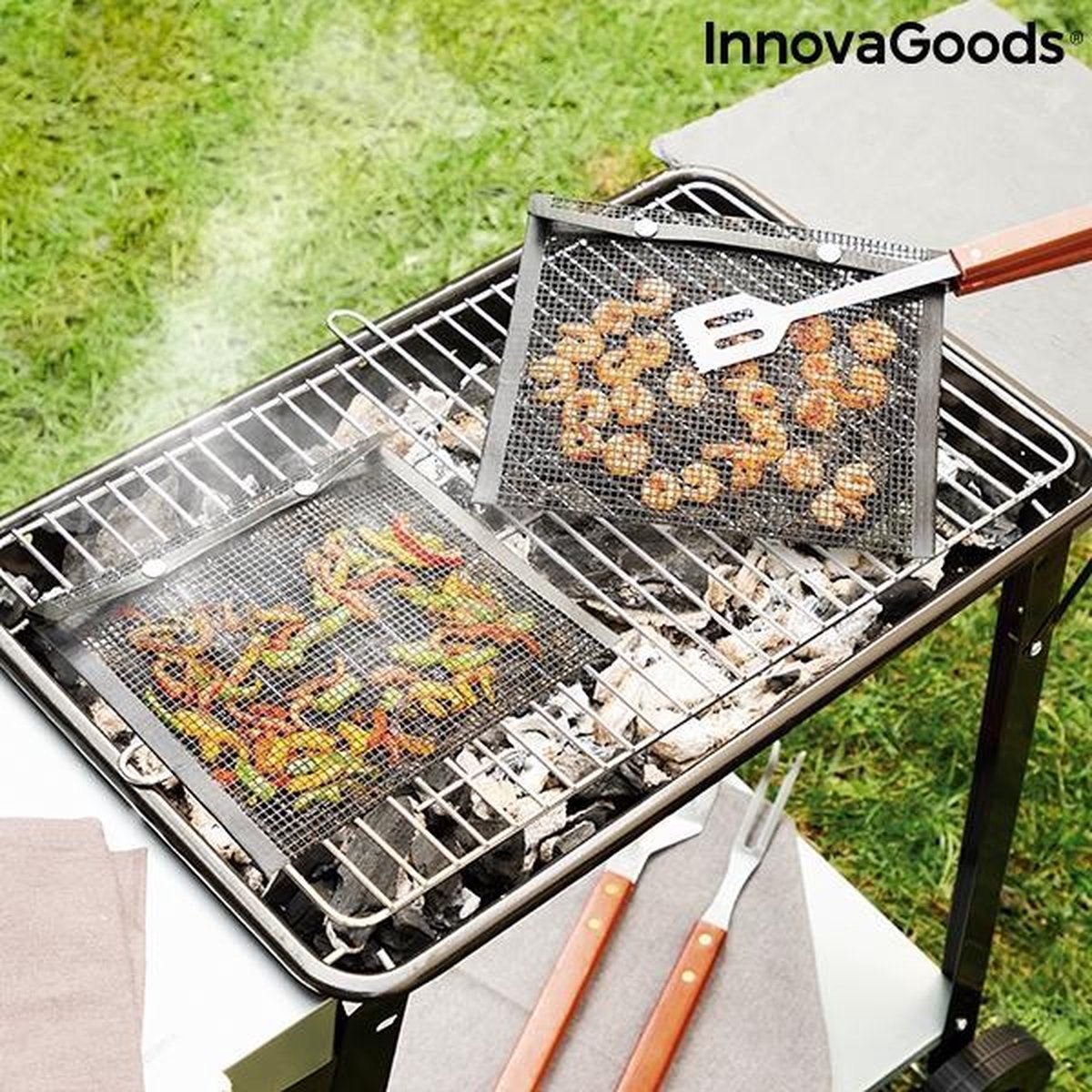 InnovaGoods Mesh Tassen voor Barbecue BBQNet - Bbq zakken - Bbq accesoires - Bbq