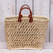 Ibiza Style Boodschappentas - Mandtas - Boodschappenmand - Strandtas - Gevlochten natuurlijke Fairtrade tas