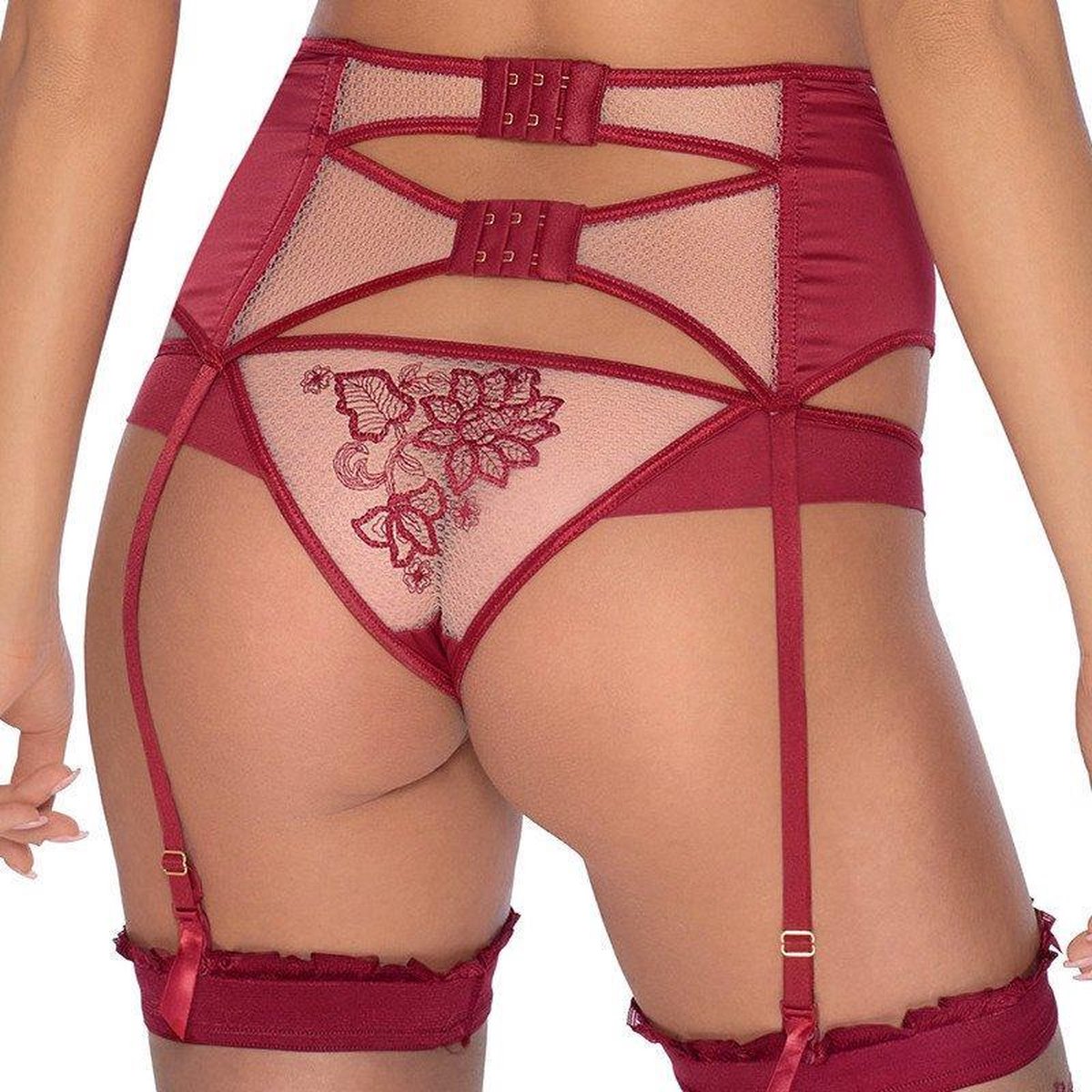 Roza-Mehendi- Jarretelgordel - rood L