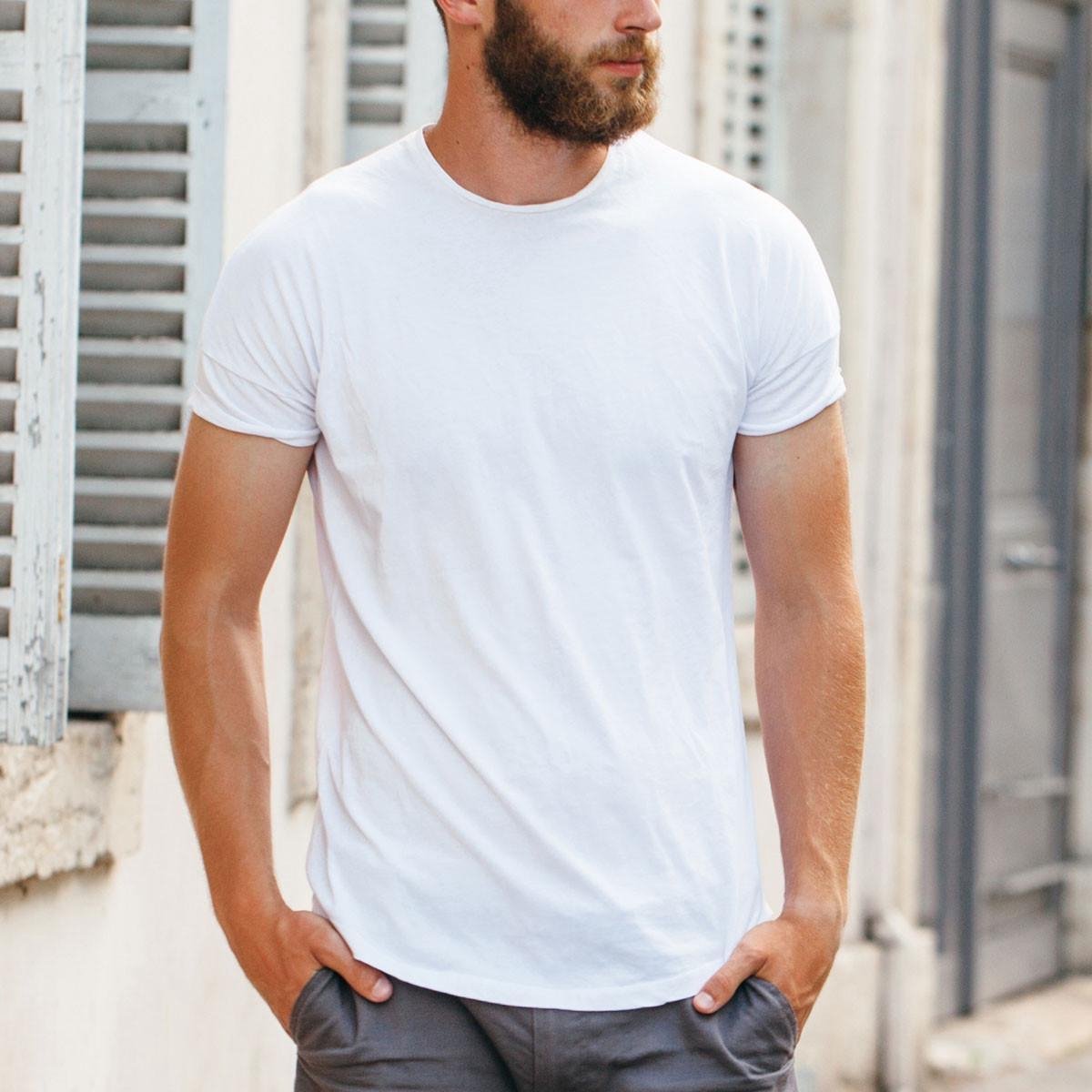 1- pack Beeren T-Shirt - ronde hals - Wit - maat M