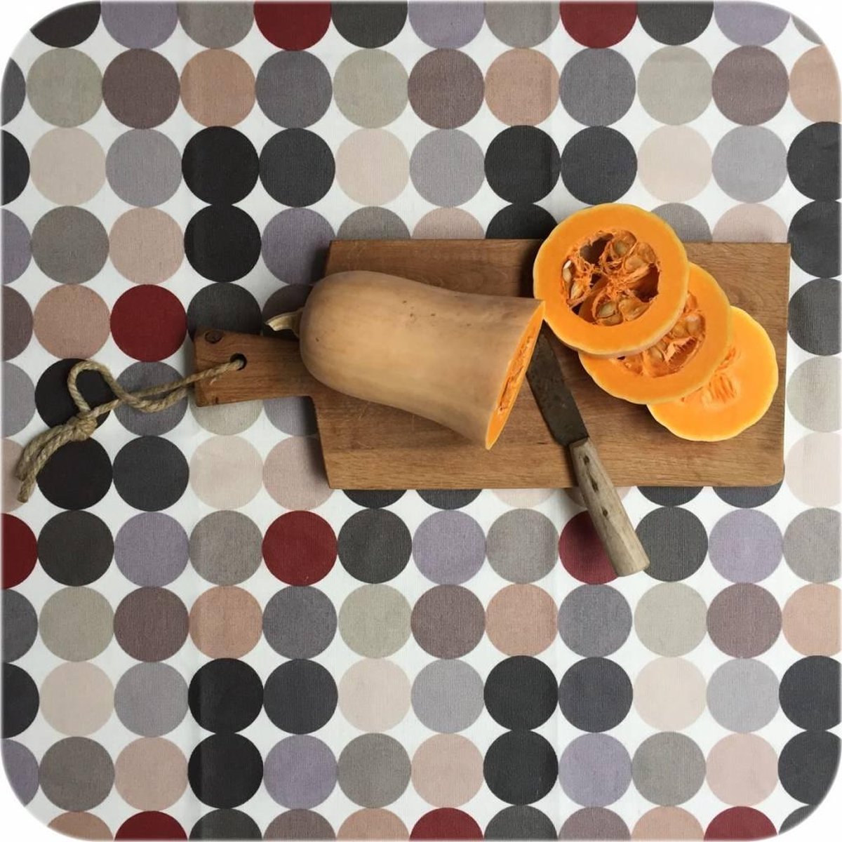 MixMamas Tafelkleed Gecoat - 140 x 250 cm - Beige/Grijs/Crème/Rood