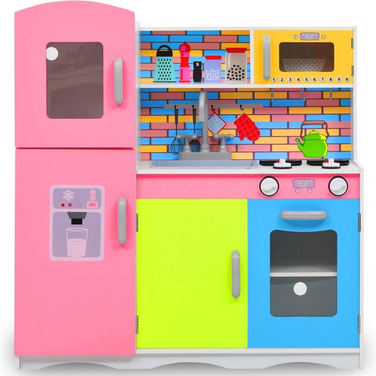vidaXL Kinderspeelkeuken 80x30x85 cm MDF meerkleurig