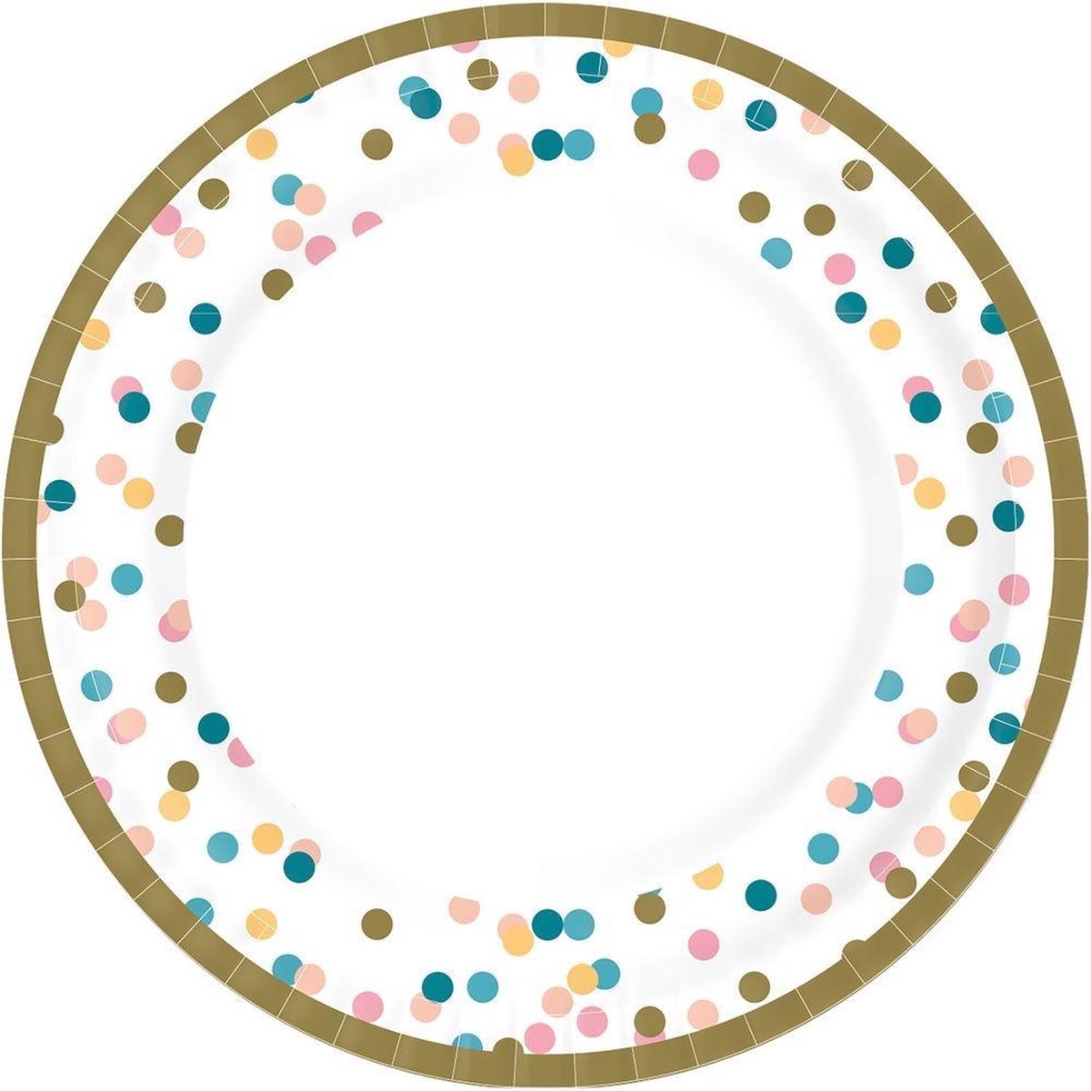 Duni Borden Dream Dots Karton 22 Cm Wit/goud 10 Stuks