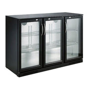 Horeca Drank Bar Koeling 3 Glasdeuren Zwart | 298 Liter