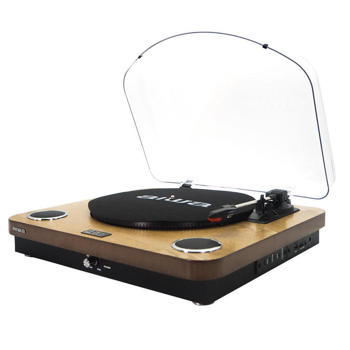 AIWA GBTUR-120WD - Platen Speler - Bluetooth - 3 snelheden - FM-Radio - Hout
