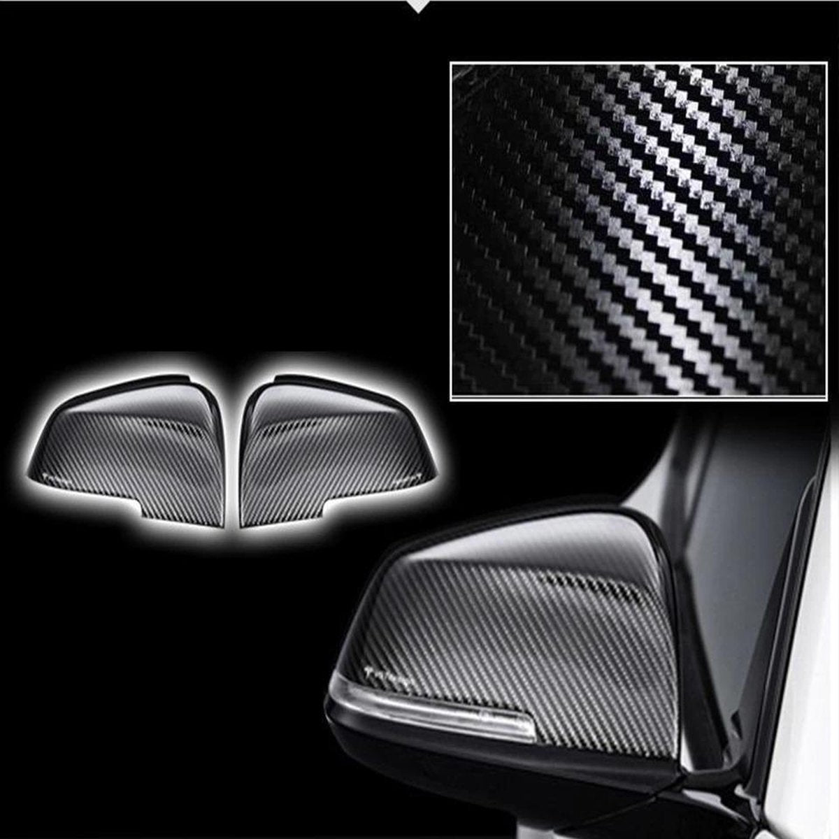 Auto/Car Wrap Folie 5D Carbon-zelfkleven- wrap folie-boot-scooter-Motorfiets-Auto styling-Car Wrapping Carbon folie-10 x 152 cm - Zwart