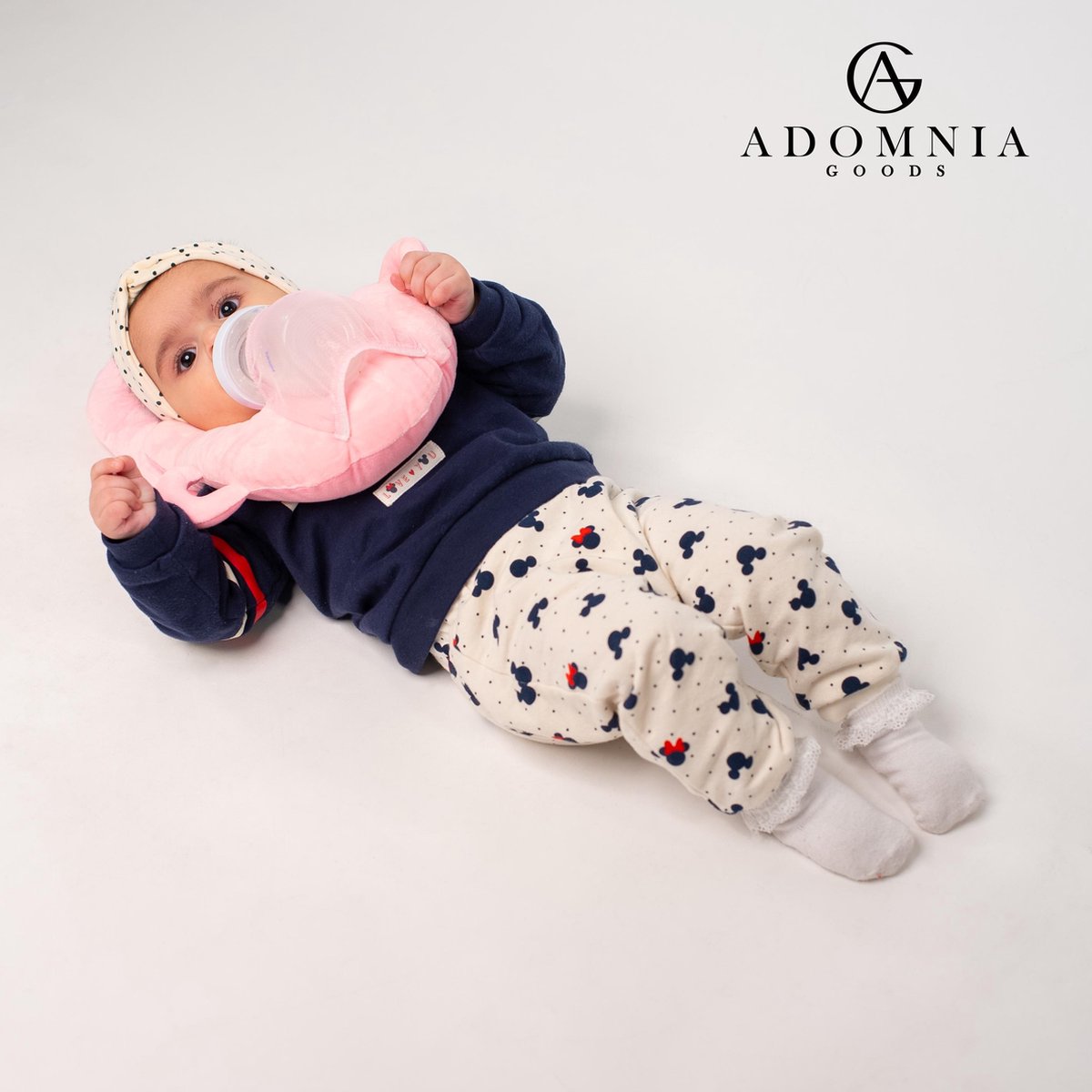 AdomniaGoods - Baby fles kussen houder - Baby voed kussen - Baby verpleging - baby kussen fles houder - Baby drinkkussen - Baby kussen - Roze