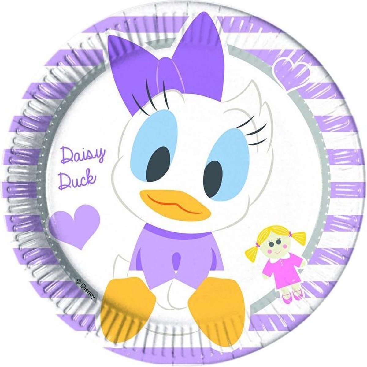 Procos Feestborden Daisy Junior 20 Cm Papier Paars 8 Stuks