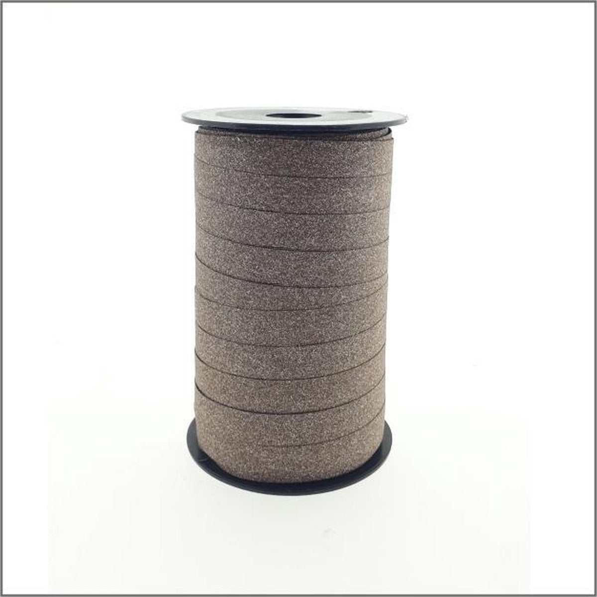 Glitter lint - Krullint - chocolade - bruin (10 mm x 100 meter)