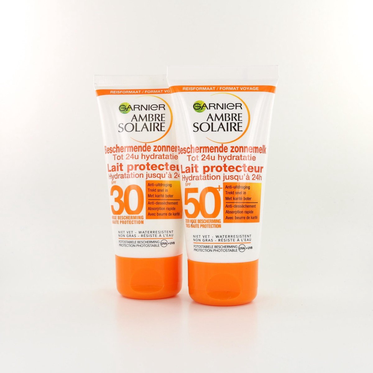 Garnier Ambre Solaire Travelsize Zonnebrandcrème - SPF 30 + SPF 50 (set van 2)