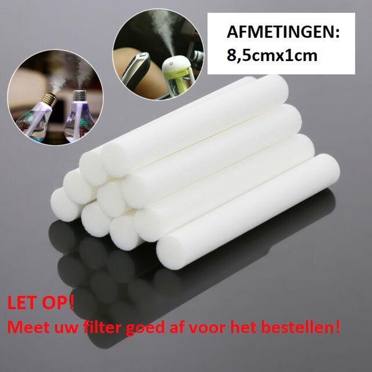 Filter voor Aroma Diffuser / Luchtbevochtiger - Tegen Verstopping En Veel Mist / 10 Stuks / 8