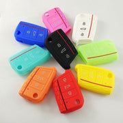 Autosleutel cover - Blauw - Autosleutel hoesje - Beschermhoesje autosleutel - Autosleutel behuizing - Volkswagen - VW - Seat - Skoda - Autosleutelhanger - Autosleutel - Autosleutel beschermhoes - Autosleutel case - Sleutelhanger