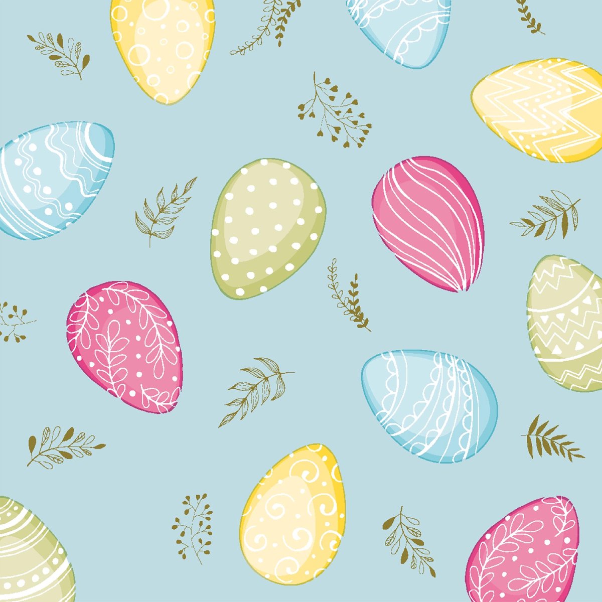 Duni Servetten Pastel Eggs 3-laags 24 X 24 Cm Blauw 20 Stuks