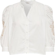 Onlmille 3/4 Button Top Wvn 15233617 Cloud Dancer/w Embras