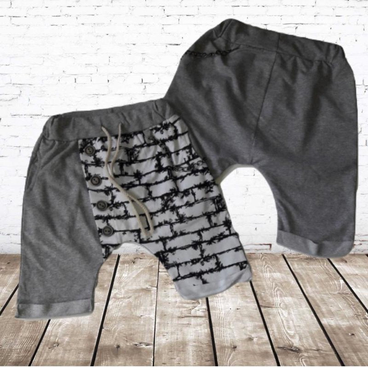 S&C Jongens short stoer ketting grijs 98/104