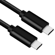 USB C kabel | C naar C | Nylon mantel | Zwart | 2 meter | Allteq