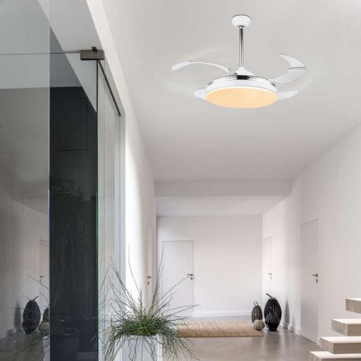 Plafondventilator met verlichting en afstandsbediening Cabrera - Wit