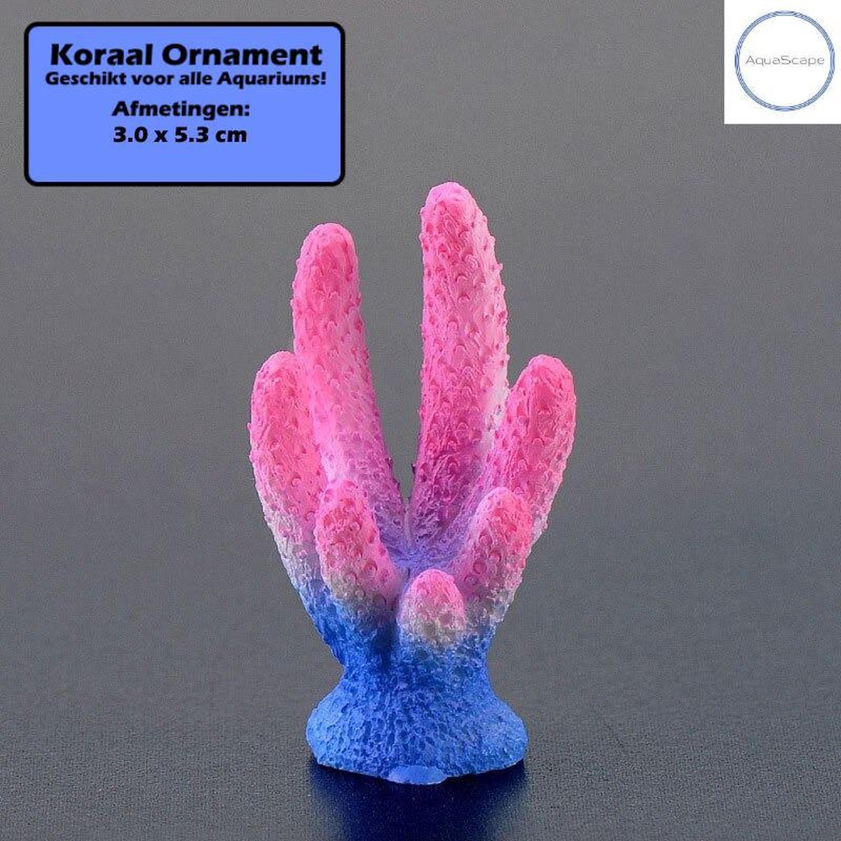Koraal Aquarium Decoratie - Ornament - Nep Koraal - Blauw/Roze - S