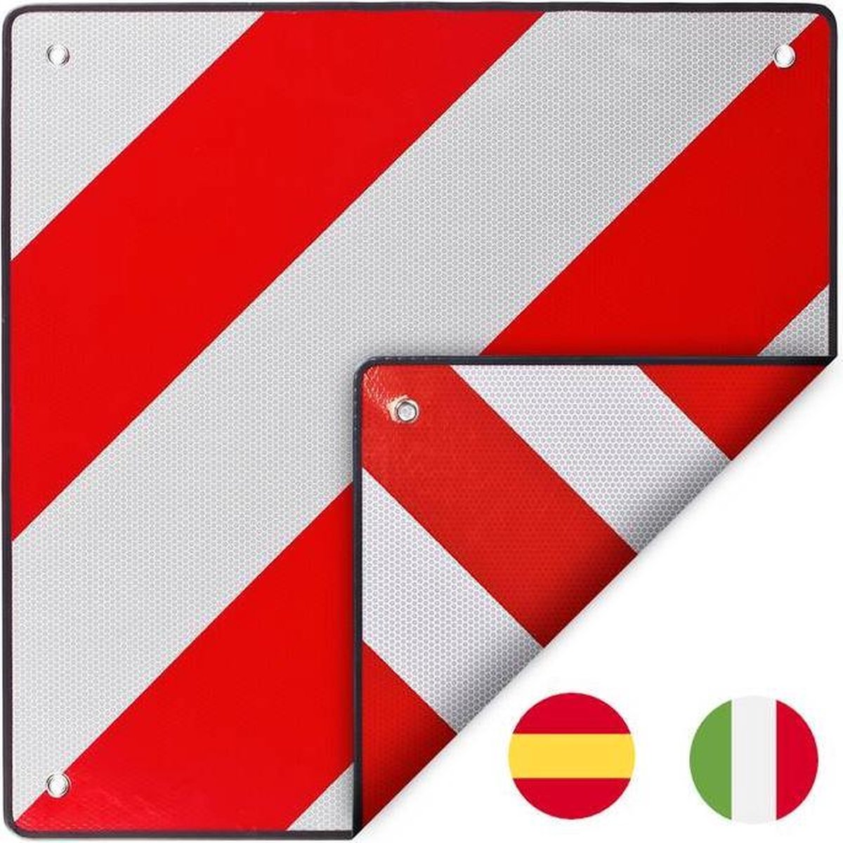 Waarschuwingsbord 2-in-1 Italië en Spanje aluminium