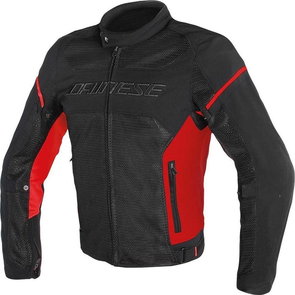 DAINESE AIR FRAME D1 ZWART ROOD ROOD TEXTIEL MOTORJAS 50