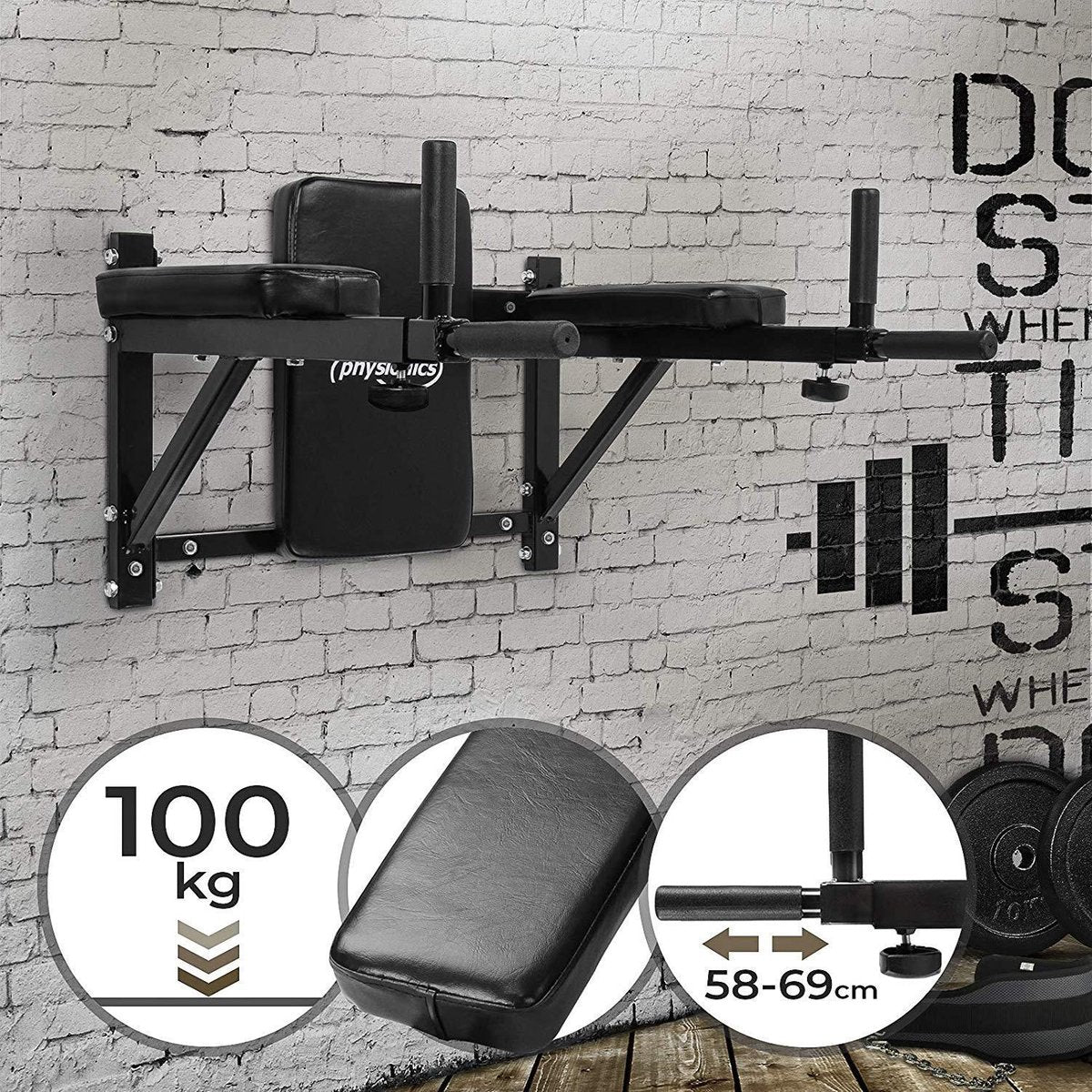 Dipstation - uittrekbare handgrepen - max. 100 kg belastbaar