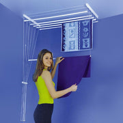 Premier Linens Plafond Droogrek Hangend 6 stangen van 150cm – Droogrek balkon – Wasrek hangend - Ruimtebesparend