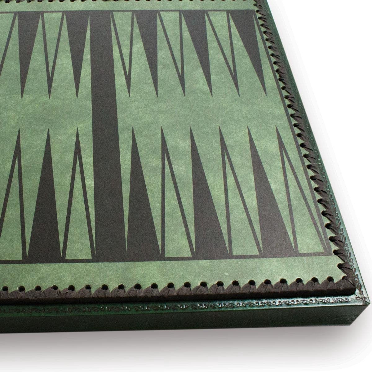 Schaakbordbox  en backgammon - Groen - 35x35 cm