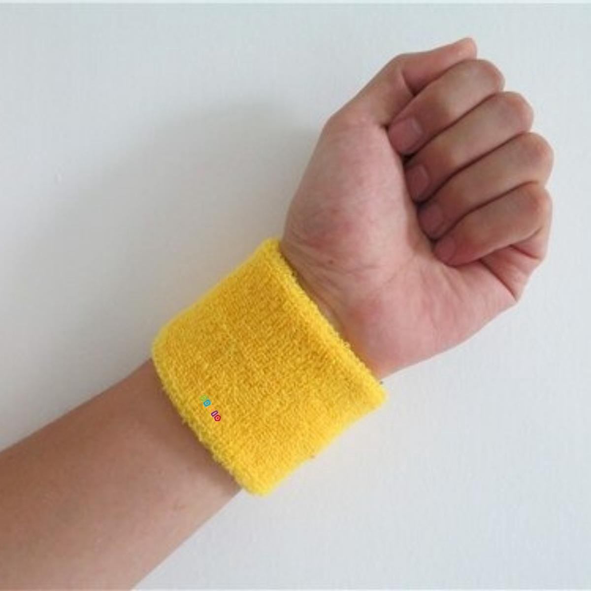Zweetbandjes - Gym Polsband - Hand Polssteun voor Tennis - Sportpolsbandjes   voor Volleybal en Basketbal - Geel
