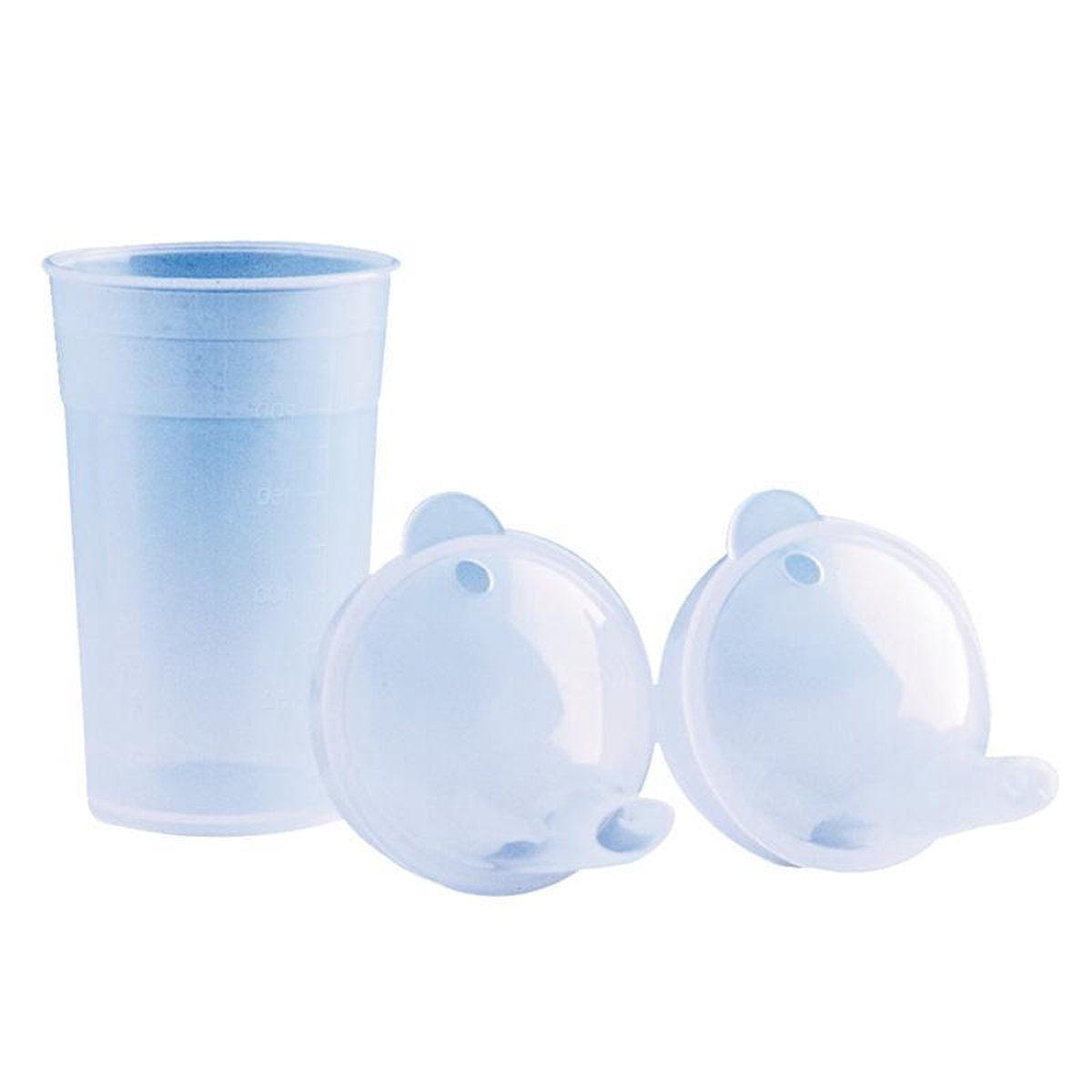 Comforthulpmiddelen Drinkbekerset met lange tuitdeksels - blauw