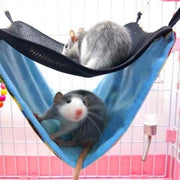 Dierplezier - Knaagdier hangmat - Knaagdier hol - Hamster pels slaapzak ophangsysteem - Hangmat knaagdier- Slaaphuis knaagdier-  Slaapzak knaagdieren 10 x 10 cm