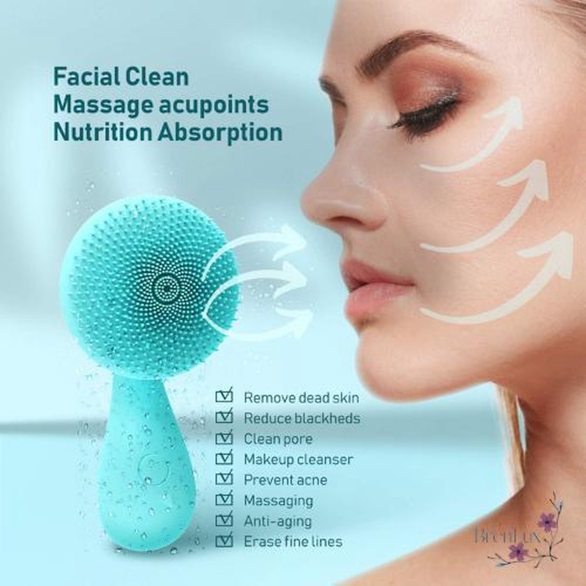 BrenLux - Elektrische gezichtsborstel  - Gezichtsborstel - Zachte facial borstel - Oplaadbare gezichtsborstel - Diepe reiniging gezicht - Massageborstel elektrisch gezicht - Diepe cleaning borstel - USB OPLAADBAAR - Geschikt voor de gevoelige huid