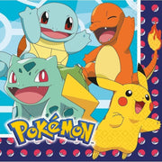 32x Pokemon themafeest kinderfeestje servetten 33 x 33 cm - Thema feest servetten - Papieren wegwerpservetten 2-laags