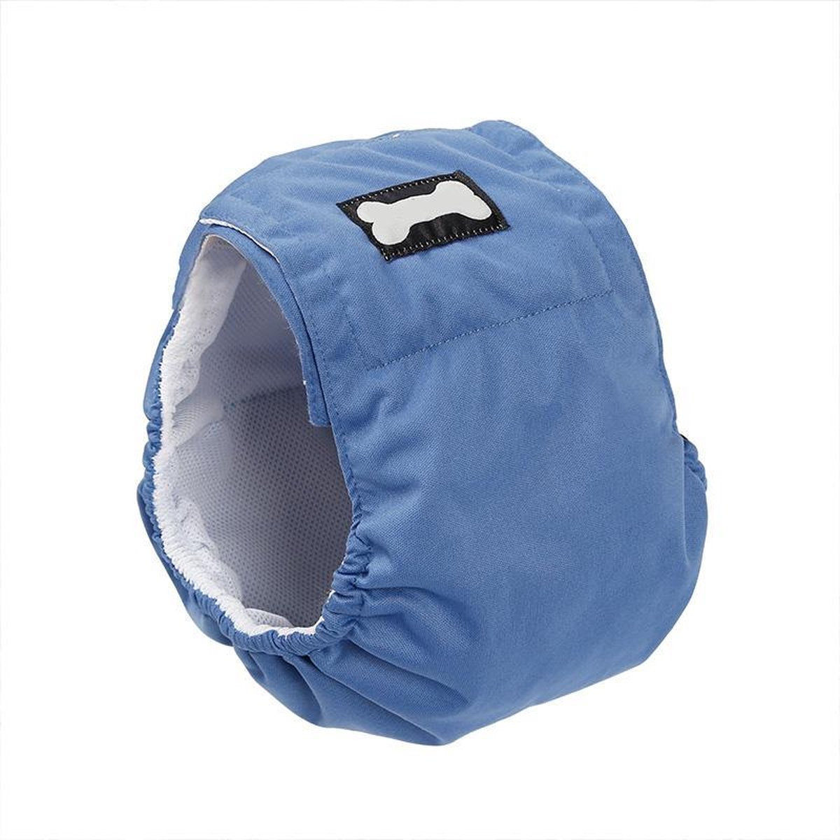 Honden buikband - luier voor mannelijke hond reu - plasband - wasbaar - SMALL - BLAUW