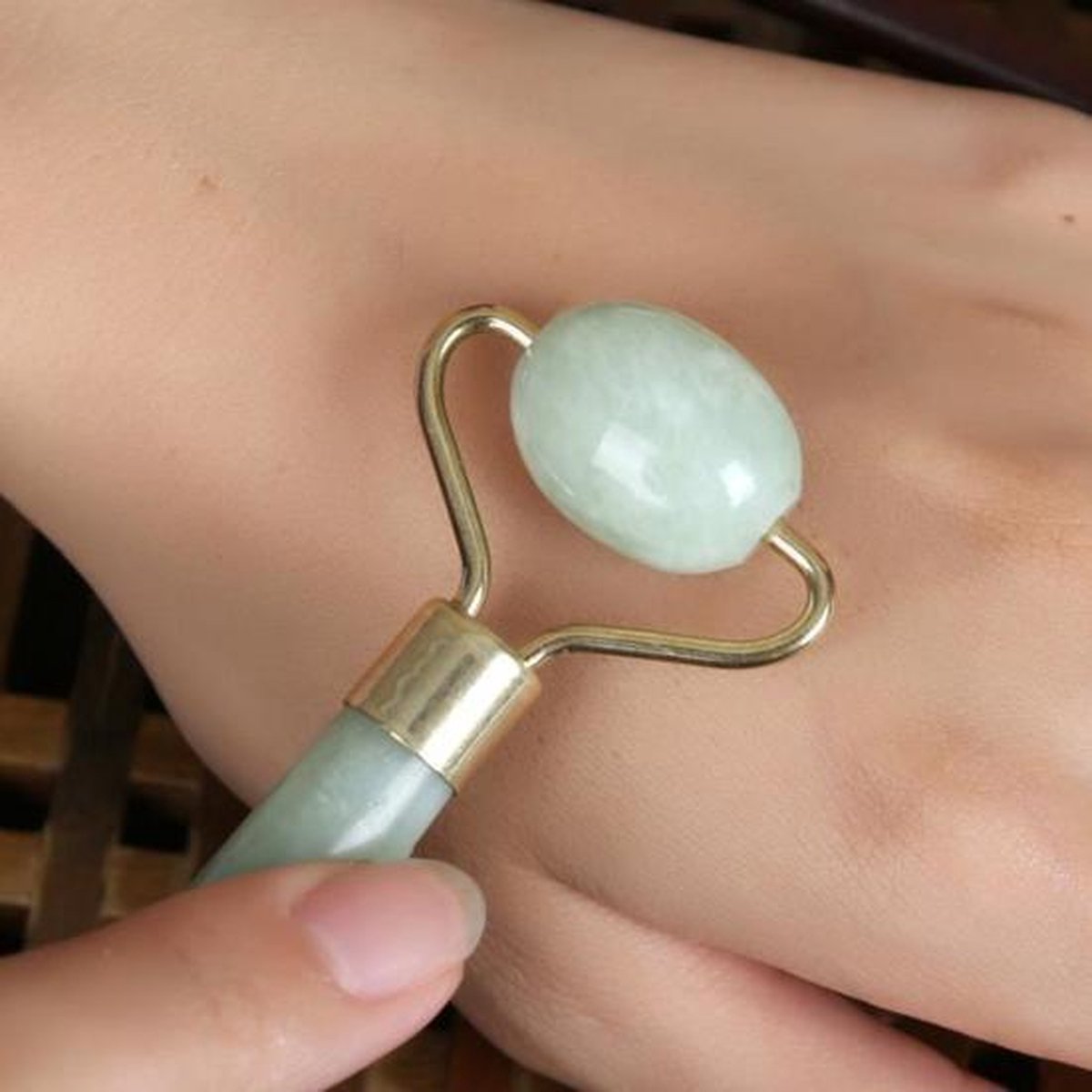 Goodies&Toys Jade Roller Gezichtsmassage Roller - 2 stuks - groen