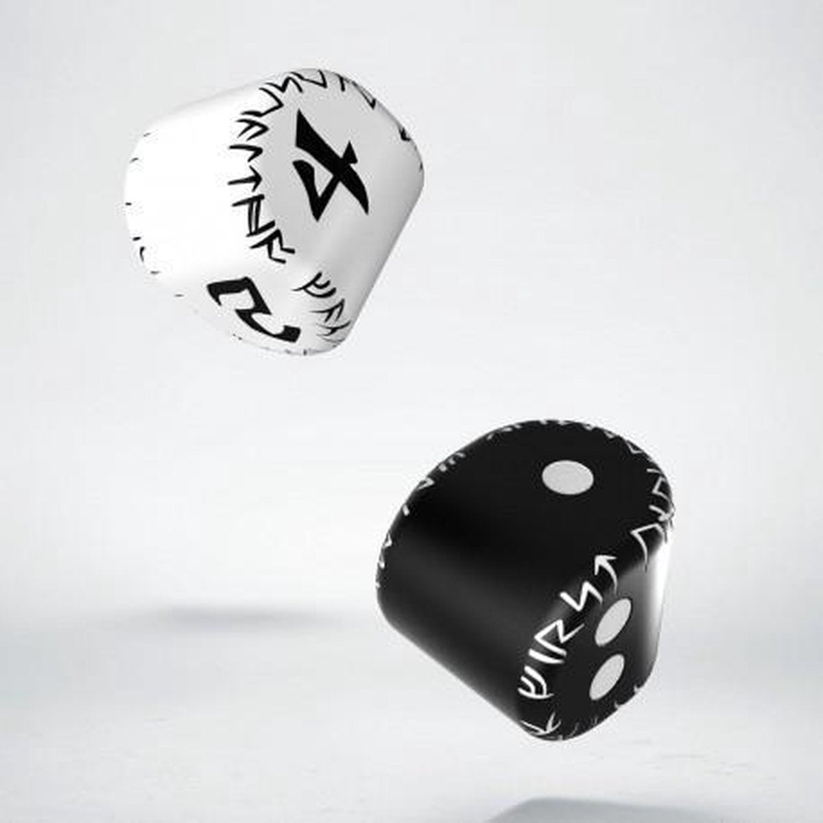 Runic Dice Set D2 black & white + D4 white & black (2)