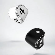 Runic Dice Set D2 black & white + D4 white & black (2)