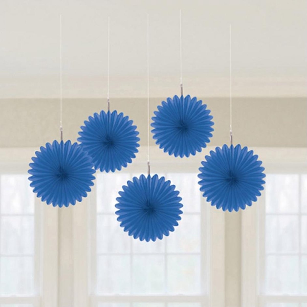 Waaiers Mini blauw- 5 stuks