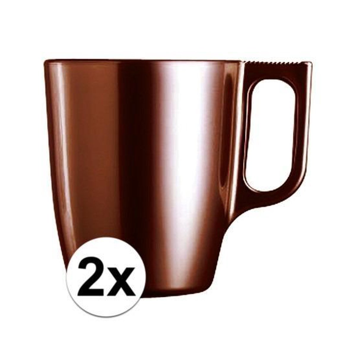 2x Bruine koffie bekers/mokken 250 ml