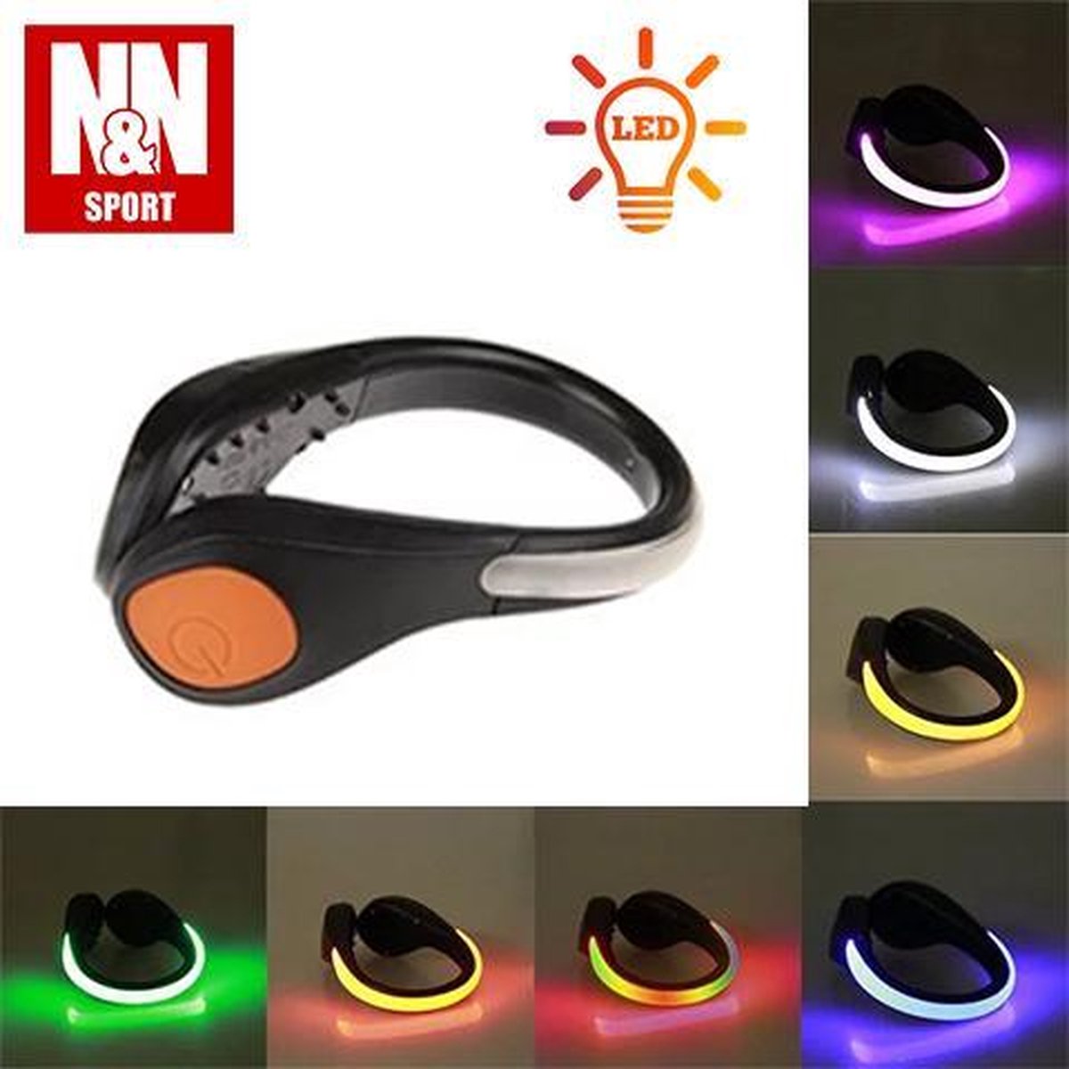 N&N Sport LED Schoenclips Verlichting 100% Waterdicht - Oranje