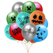 Minecraft-Happy Birthday-Ballon-Latex-set- 12 stuks