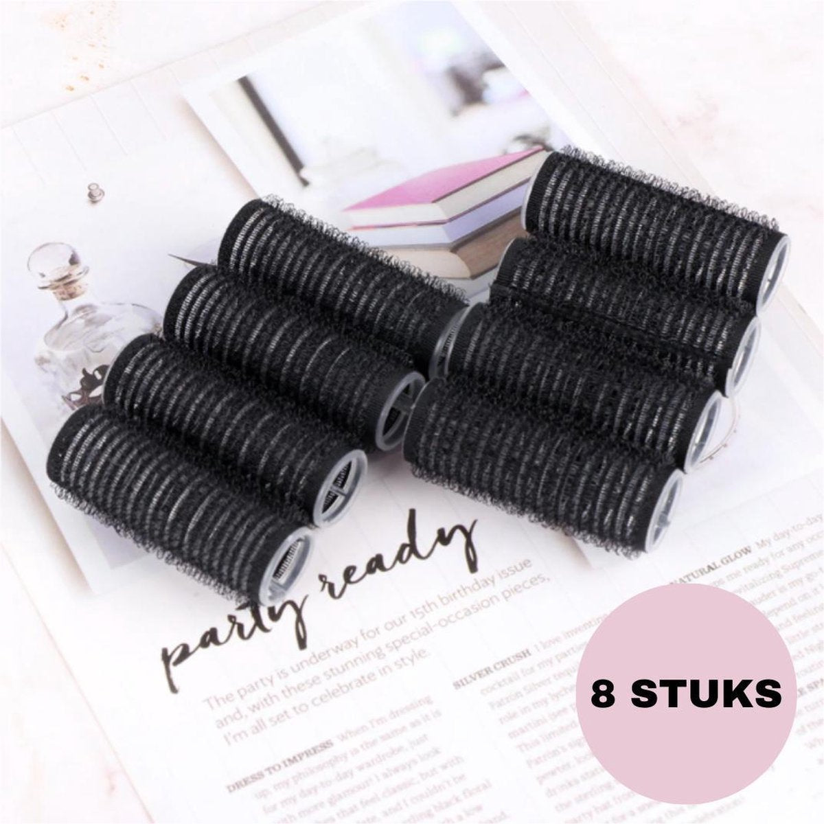 BeautyFit Haarkrulset 8-delig - Krulspelden - Watergolf Haarrollers - Kleefrollers - Hoge kwaliteit Haarkrullers- 8 Stuks