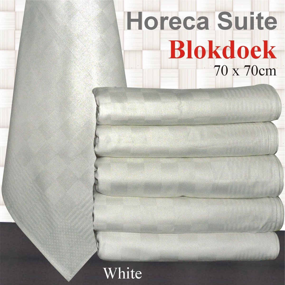 Homéé Blokdoeken Theedoeken Wit - set van 12 Stuks - 70 x 70 cm