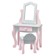 Olivia's Little World Houten make-uptafel met krukje voor poppen van 45cm TD-0207AG