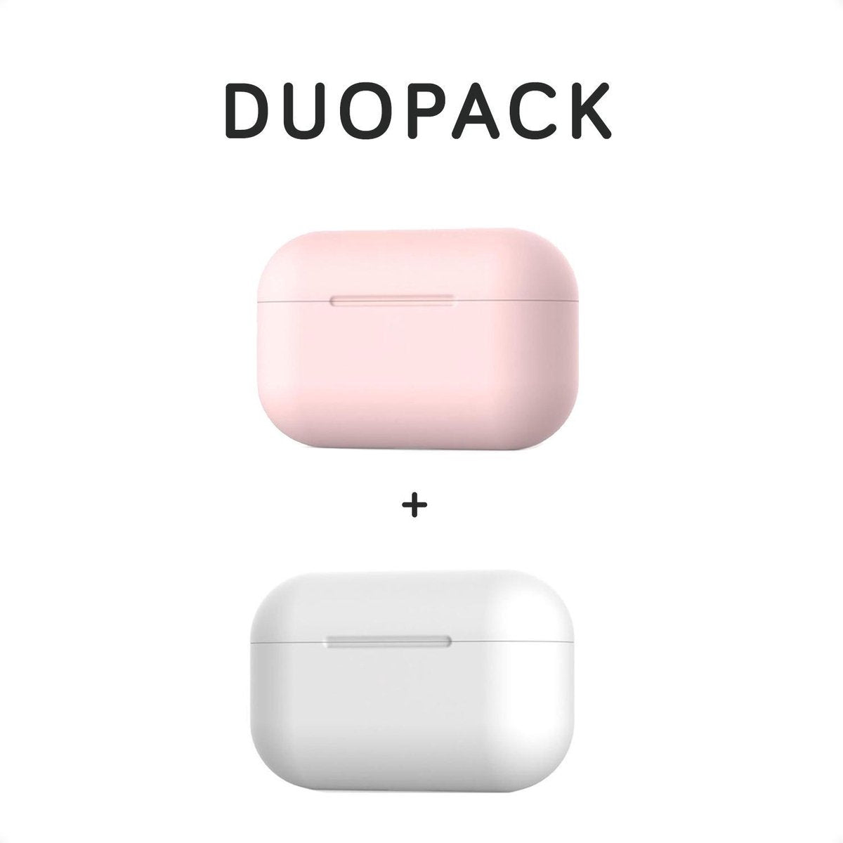 COMBI DEAL - Subbs - Siliconen Bescherm Hoesjes Covers Roze + Wit voor Apple AirPods Pro - DUOPACK