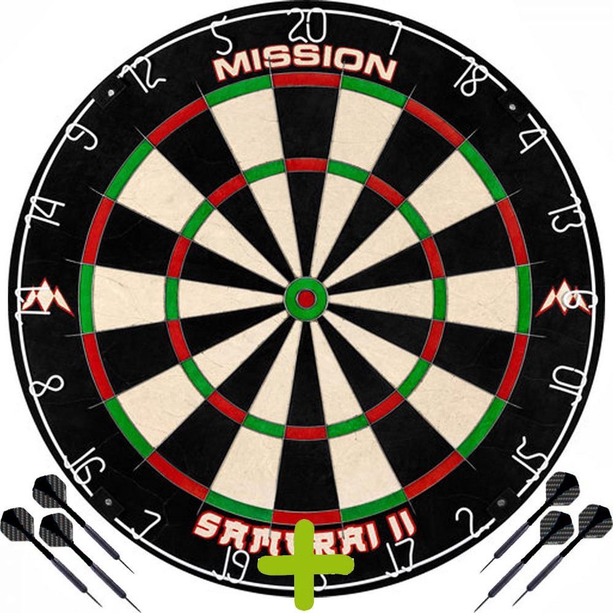 Mission Axis Dartbord + 2 Sets Black Brass
