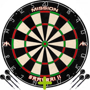 Mission Axis Dartbord + 2 Sets Black Brass