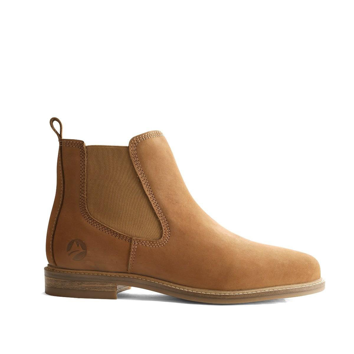 Travelin Paris - Nubuck Leren Chelsea Boots - Dames - Cognac - Maat 38
